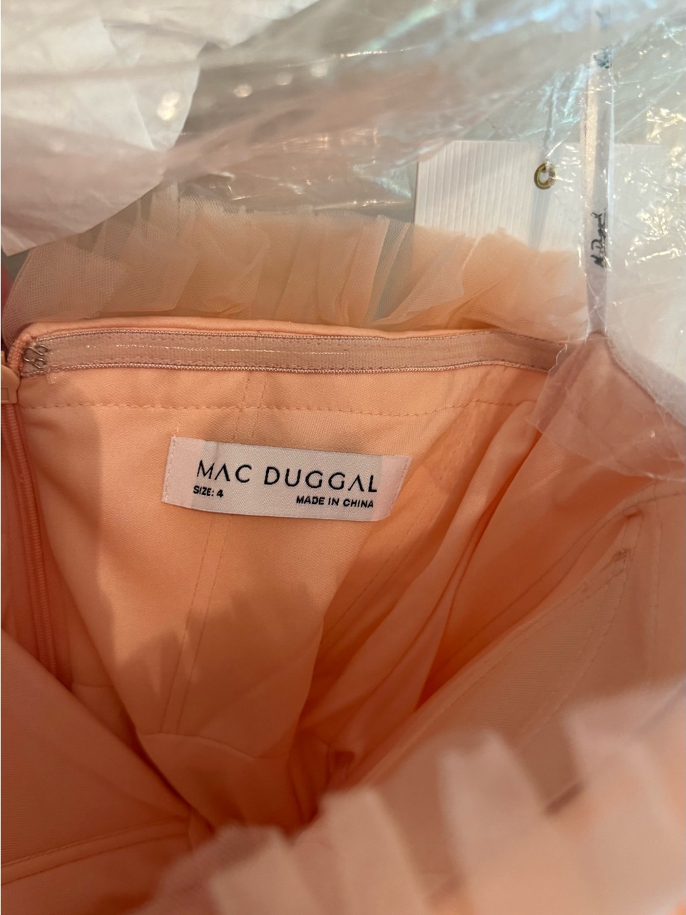 Mac Duggal Strapless Layered Tulle Gown in Blush NWT - Picture 5 of 13